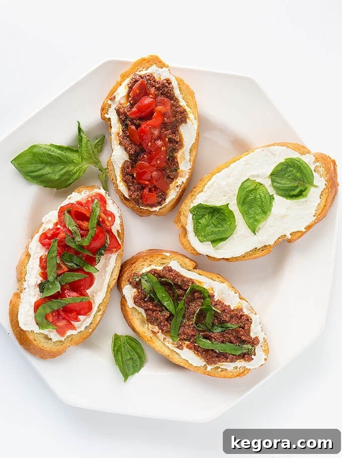 Crafting Crisp Bruschetta Bliss 2 Platter of classic tomato bruschetta with fresh basil leaves