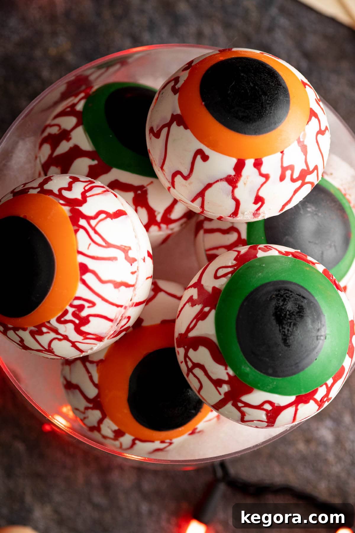 Ghoulish Gaze Hot Cocoa Bombs 12 cocoa bombs in a glass bowl