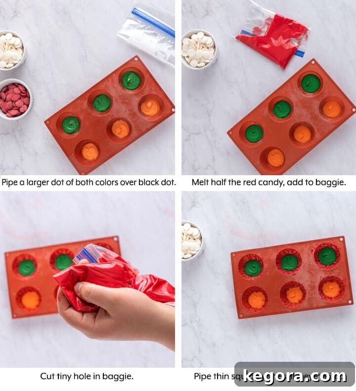Ghoulish Gaze Hot Cocoa Bombs 6 collage for melting chocolates and filling molds
