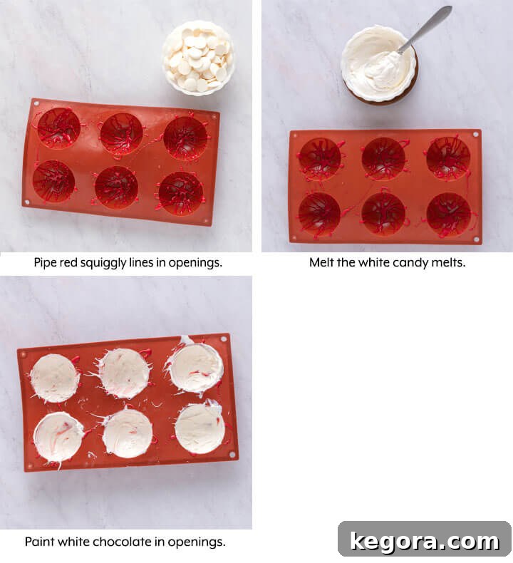 Ghoulish Gaze Hot Cocoa Bombs 8 collage for melting chocolates and filling molds