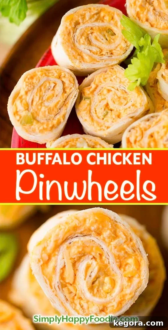 Spicy Buffalo Chicken Swirls 7 Buffalo Chicken Pinwheels have buffalo wings flavor in a neat tortilla pinwheel appetizer. Great party or game day appetizer! simplyhappyfoodie.com #gamedayfood #pinwheelrecipe #buffalochickenpinwheels