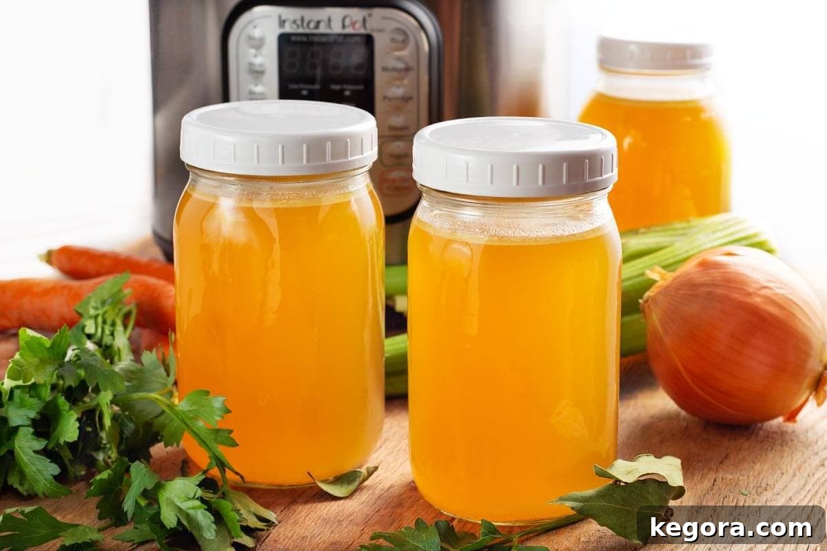 Turkey broth in jars in front of IP