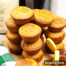 Cornbread Muffins in a stack