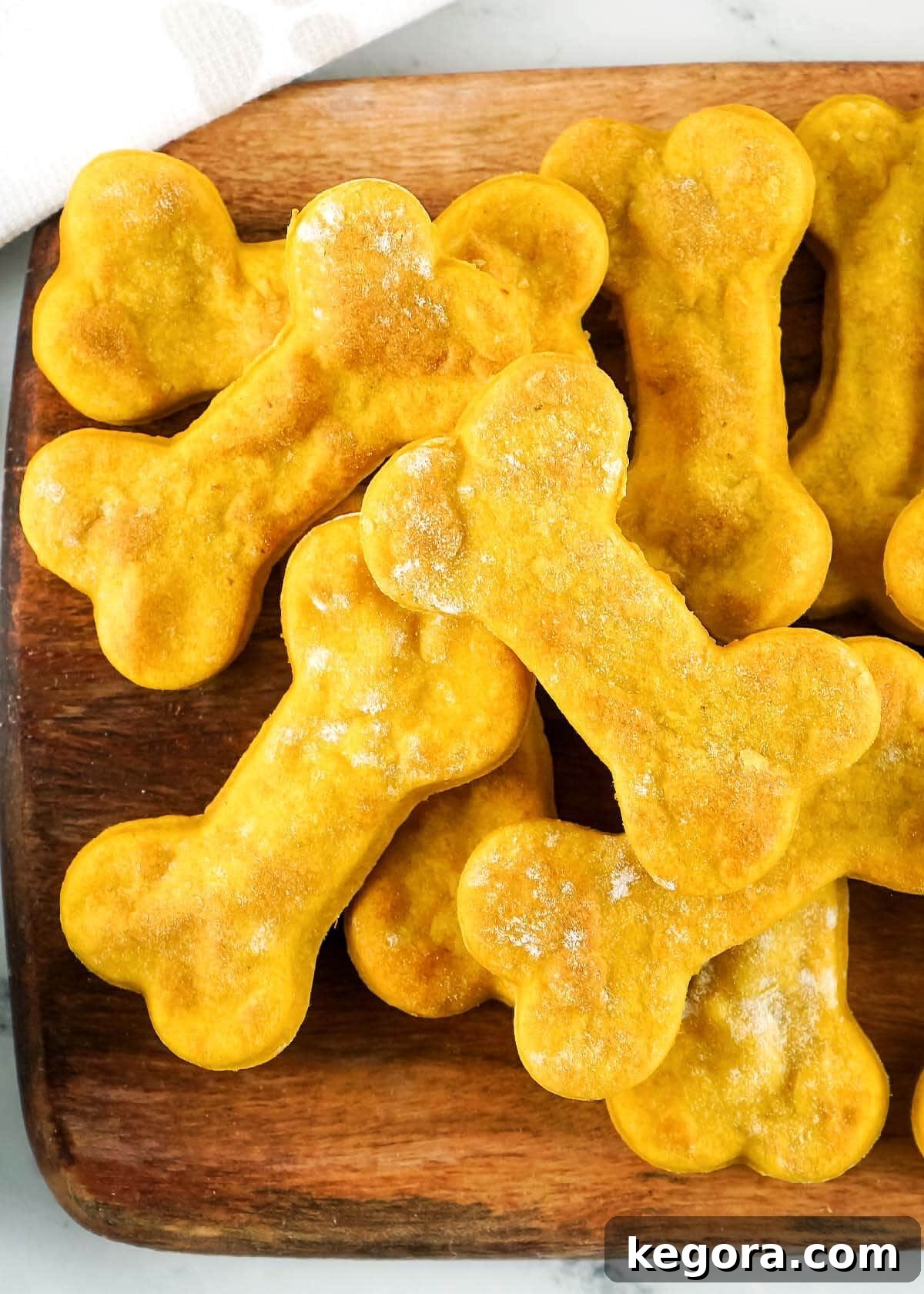 Easy Air Fryer Snacks for Pups 7 Another view of Air Fryer Dog Treats piled artfully on a serving board