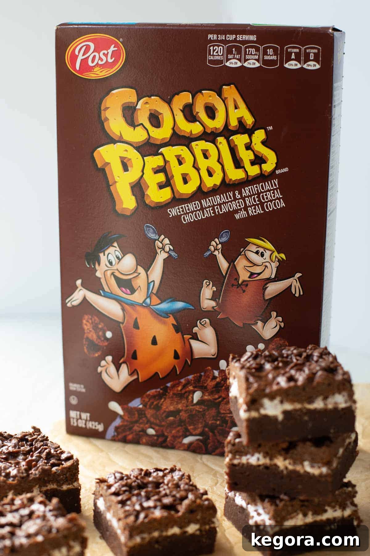 PEBBLES Cereal Recipe Shot of a PEBBLES™ cereal box, highlighting the gluten-free aspect.