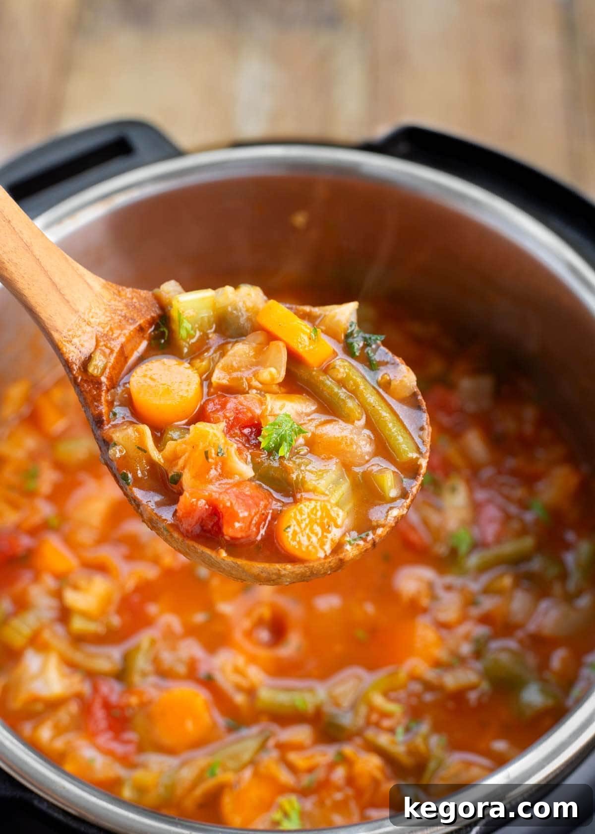 Hearty Instant Pot Cabbage Soup 10 Cabbage Soup in a spoon.