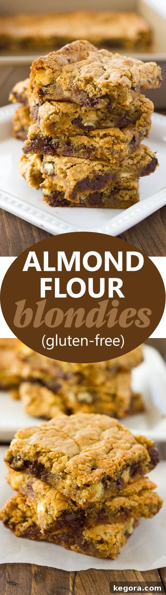 Delicious Almond Flour Blondies Gluten Free and Dairy Free 7 Almond Flour Blondies! Chewy, gooey and delicious. Gluten-Free/Grain-Free