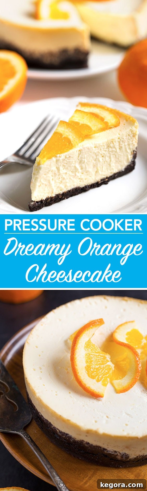 Velvet Orange Pressure Cooker Cheesecake 8 Pressure Cooker Dreamy Orange Cheesecake is the perfectly delicious, creamy orange cheesecake! Make it in your Instant Pot! simplyhappyfoodie.com