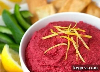 Perfect Instant Pot Beets 5 Red Beet Hummus in white bowl.