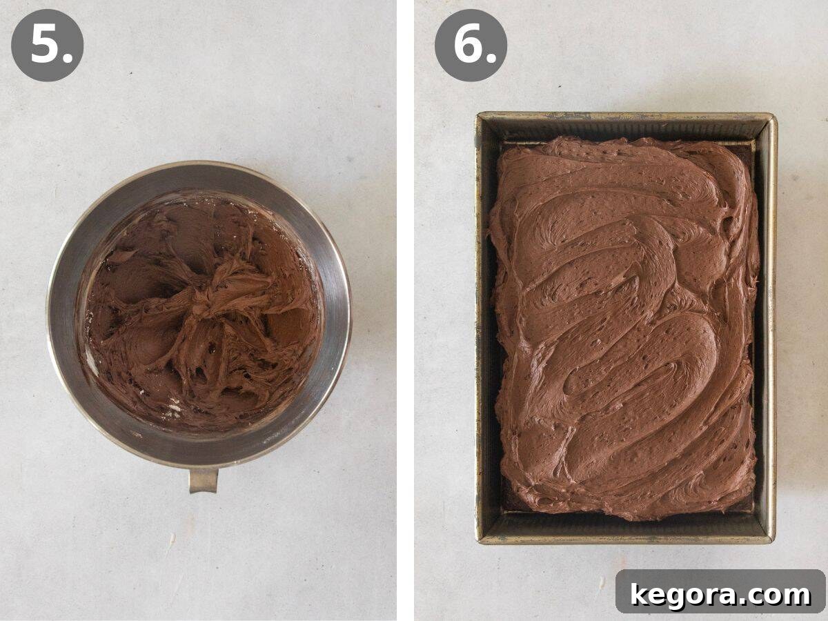 Effortless Gluten-Free Chocolate Masterpiece 7 steps for making the chocolate frosting.