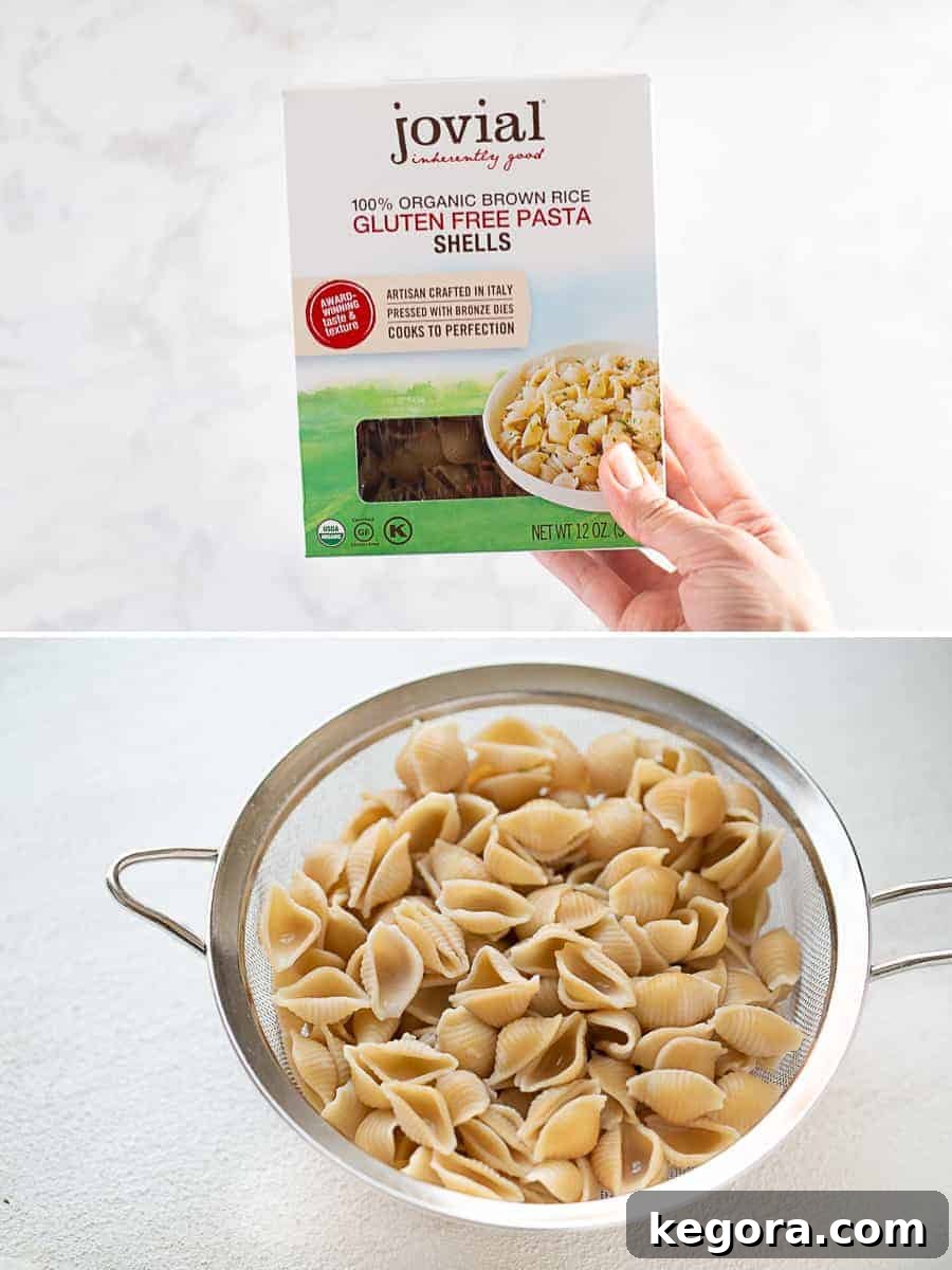 Hearty Gluten-Free Minestrone 2 box of gluten free pasta and cooked pasta in strainer
