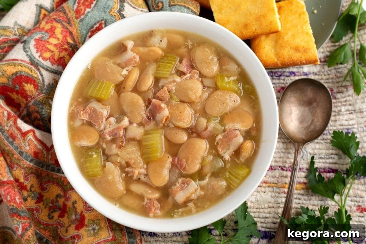 Instant Pot Butter Beans in white bowl.