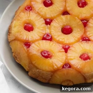 Luscious Gluten-Free Pineapple Upside-Down Cake 8 Plated pineapple upside-down cake