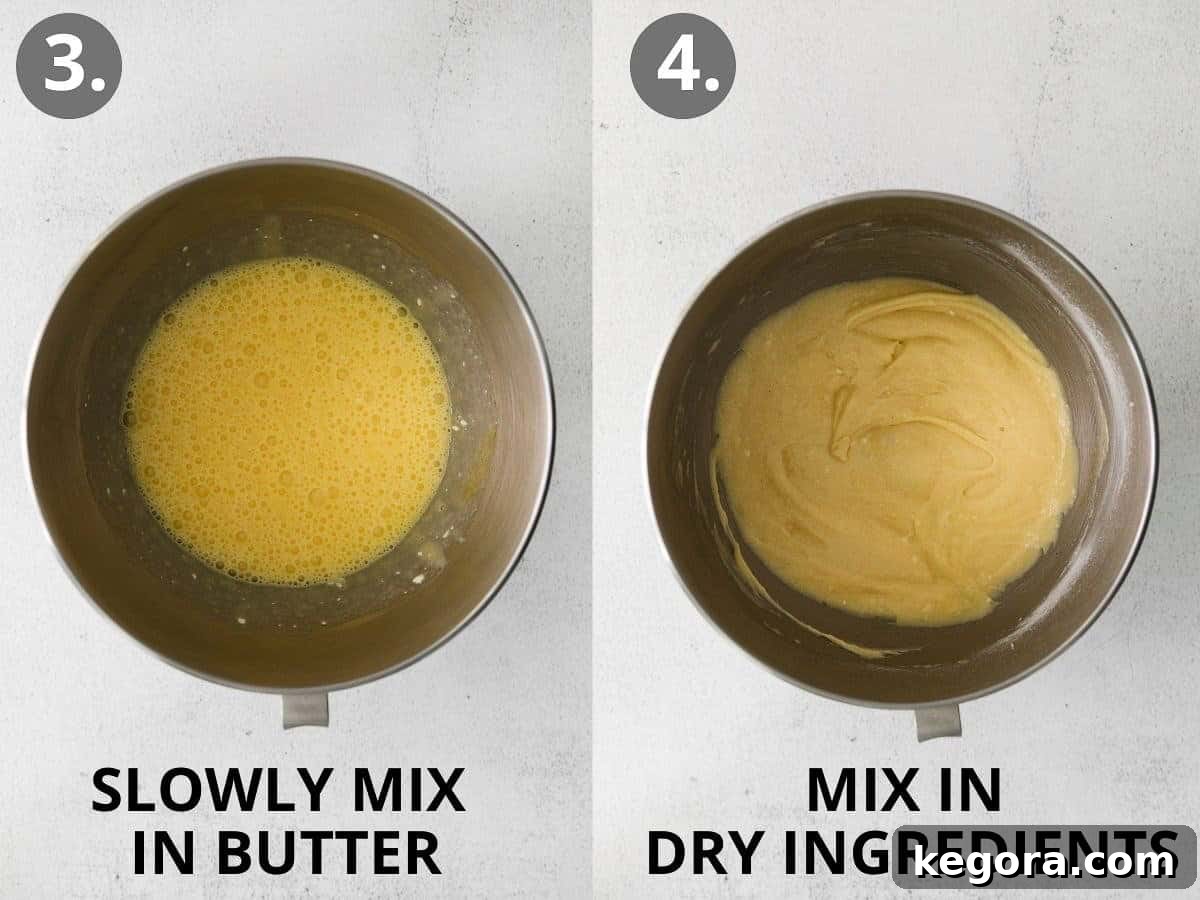 Seriously Delicious Gluten-Free Pound Cake 5 The smooth, creamy batter for gluten-free pound cake after all ingredients have been mixed in a stand mixer.