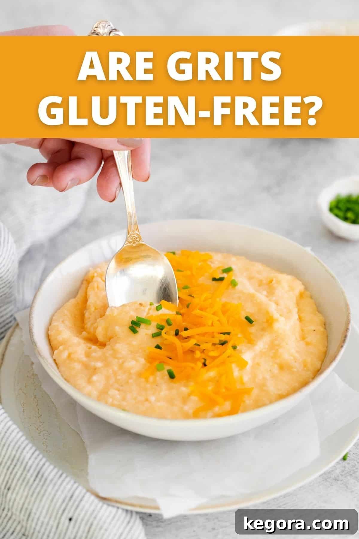 The Truth About Grits and Gluten 2 overhead image of grits in bowl topped with cheese