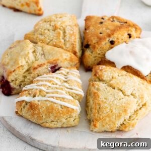 Variations of gluten-free scones on a plate, showcasing the diverse possibilities of this recipe.