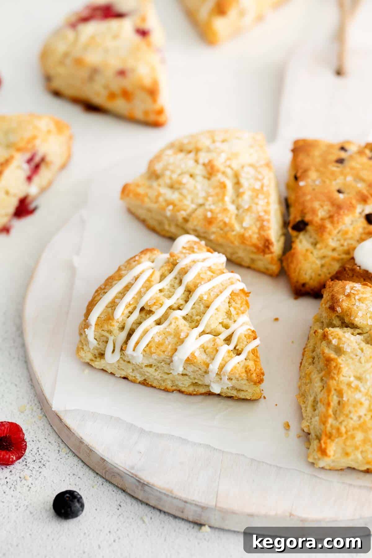 Fluffy Gluten-Free Scones Made Easy 3 A close-up of a perfectly baked gluten-free scone, lightly glazed and ready to be enjoyed.
