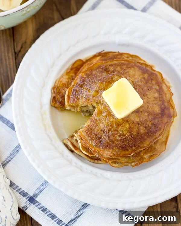 Morning-Ready Gluten-Free Dairy-Free Cinnamon Oatmeal Pancakes 4 Pancakes Drizzled with Chocolate Hazelnut Spread