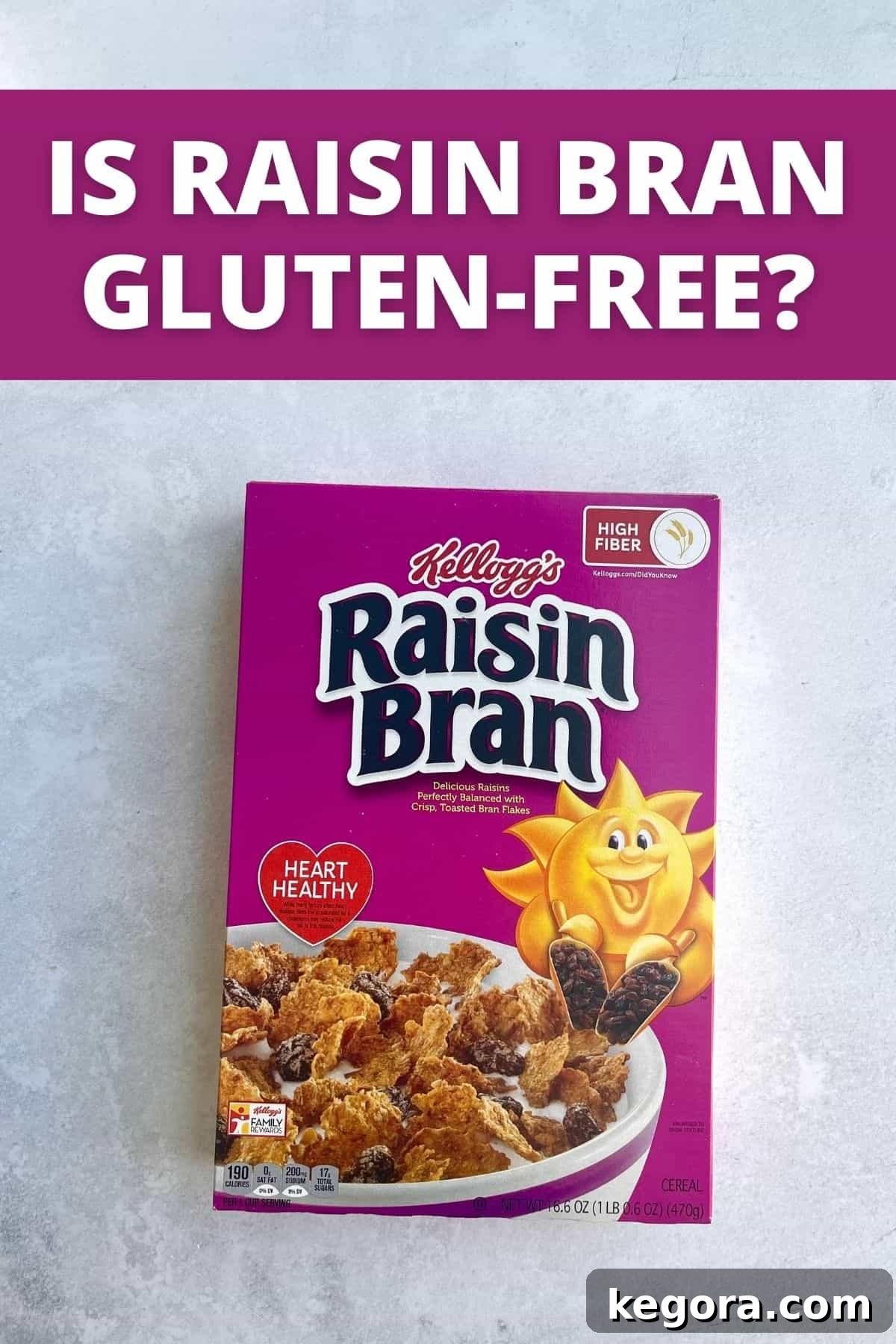 A box of Raisin Bran and text that reads, "Is Raisin Bran Gluten-Free?"