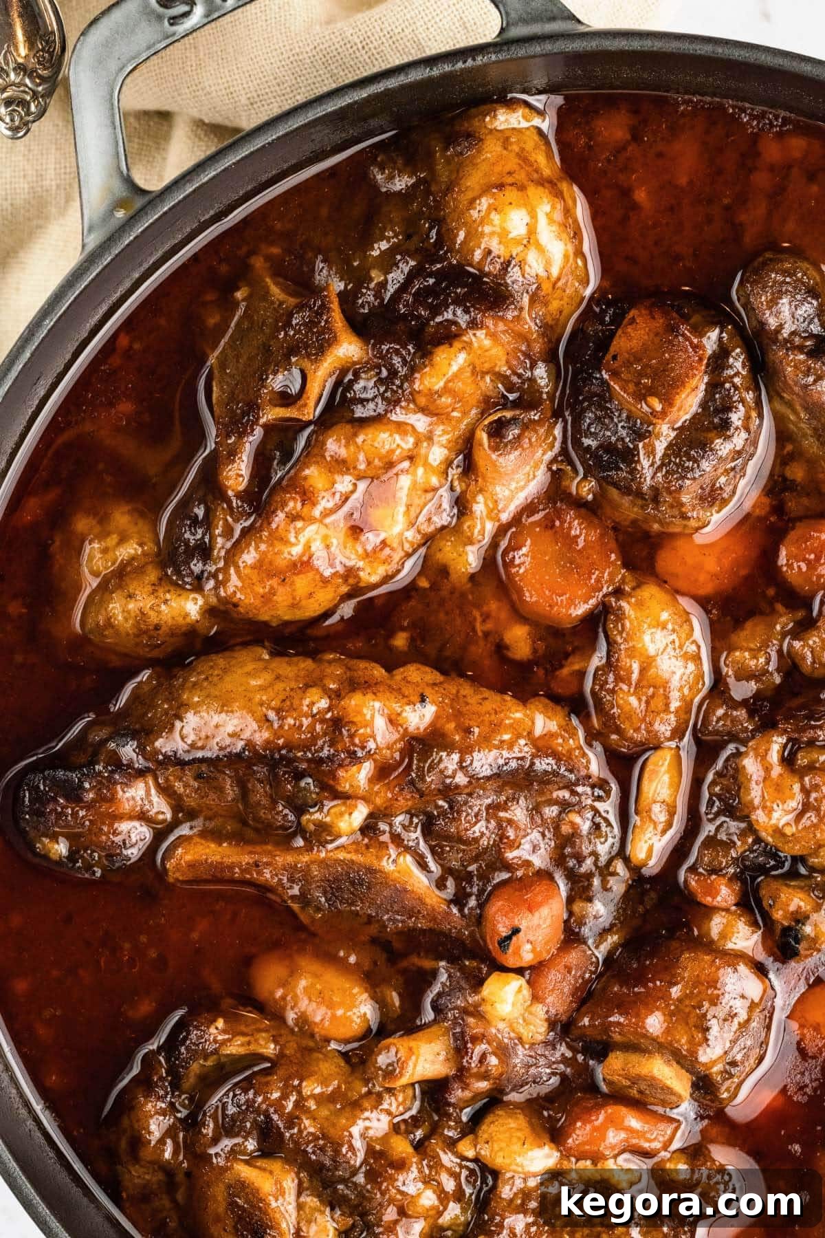Instant Pot Oxtail Stew in a pot closeup