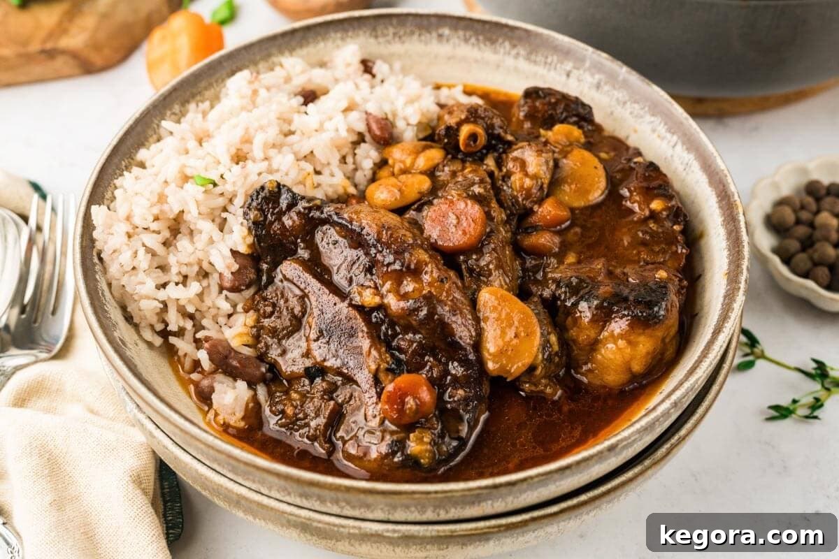 Instant Pot Oxtail Stew in a bowl