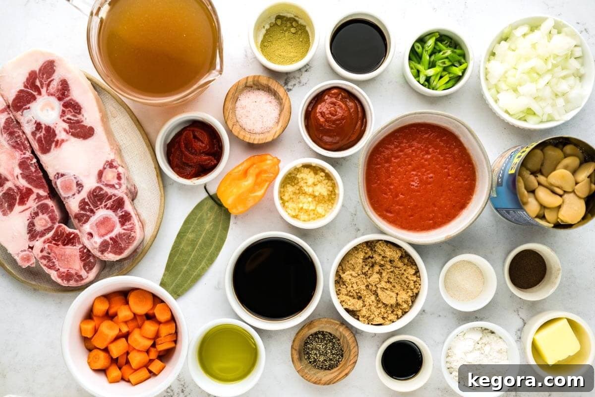 Instant Pot Oxtail Stew ingredients shot