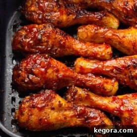 Air Fryer Barbecue Chicken Legs in the AF pan