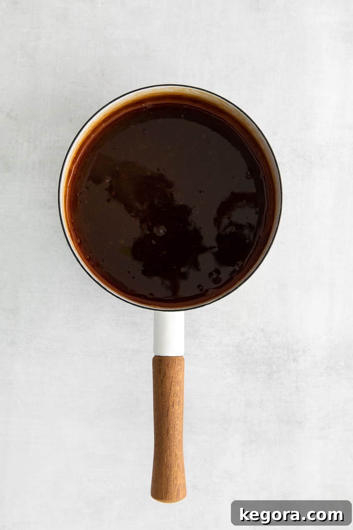 Gluten-free teriyaki sauce in a saucepan