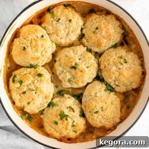 Chicken pot pie in a dutch oven