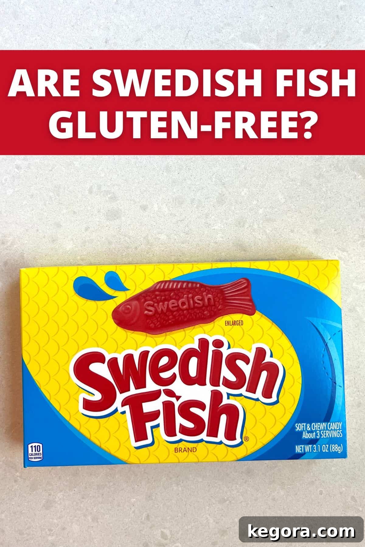 box of swedish fish on white counter