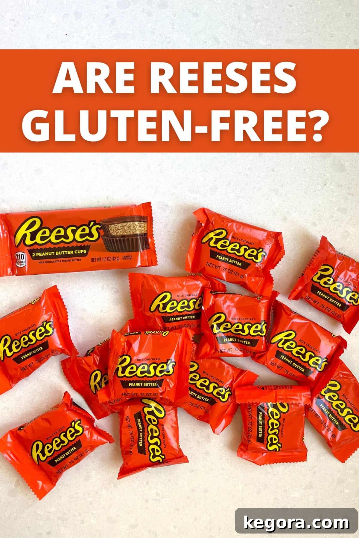 The Gluten Free Truth About Reese 2 individual reeses on white counter