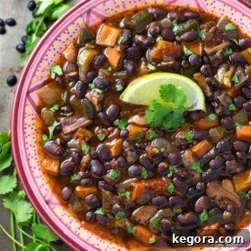 Black Bean Soup in a colorful bowl