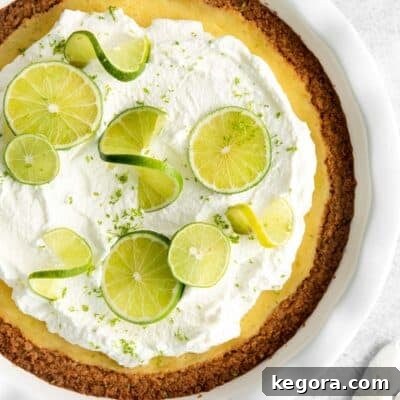 The Ultimate Gluten-Free Pie Collection 6 A vibrant gluten-free key lime pie, generously topped with fluffy whipped cream and fresh lime slices.