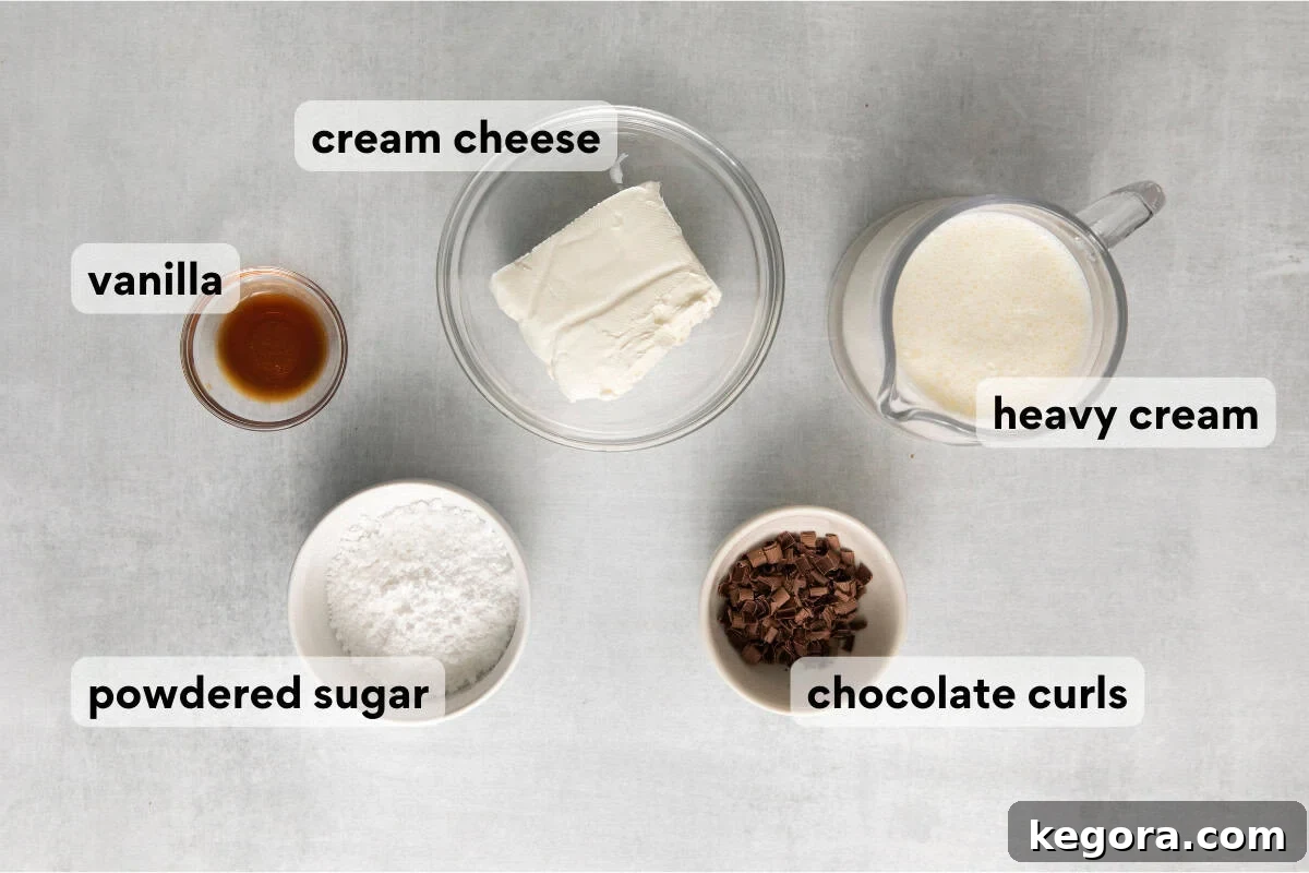 Gluten-free chocolate pie topping ingredients on a countertop