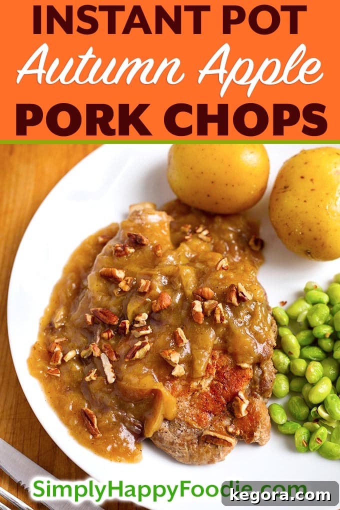 Hearty Fall Apple Pork Chops Instant Pot 4 Instant Pot Autumn Apple Pork Chops pin graphic