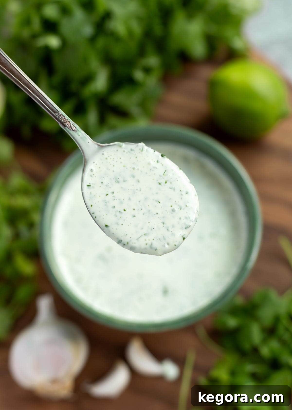Vibrant Cilantro Cream 9 Delicious Cilantro Cream Sauce presented in a vibrant green ceramic bowl, ready to be served