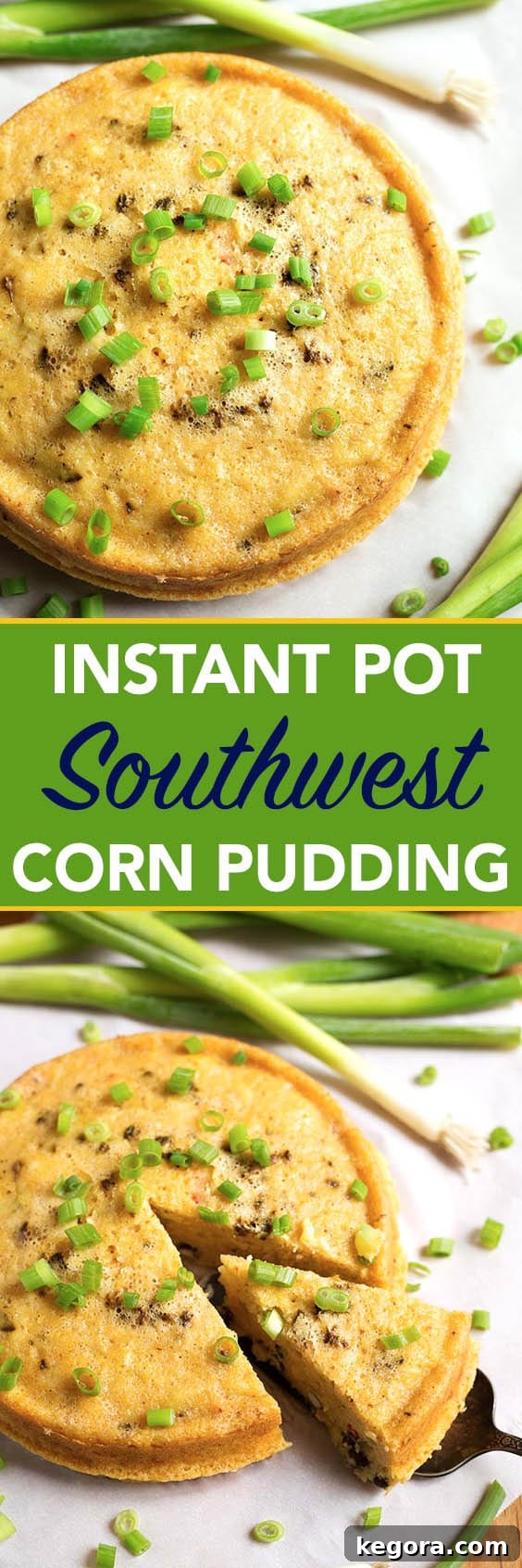 Creamy Southwest Instant Pot Corn 7 Instant Pot Southwest Corn Pudding is a Tex-Mex flavored cornbread pudding that is a tasty side dish. Goes great with chili! simplyhappyfoodie.com #instantpotcornbread #instantpotcornpudding