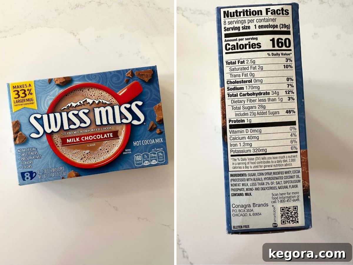 close up photo of ingredients in swiss miss hot chocolate, emphasizing natural, simple components