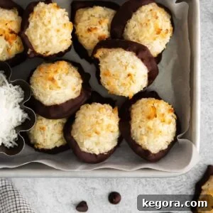 Macaroons piled in a baking dish