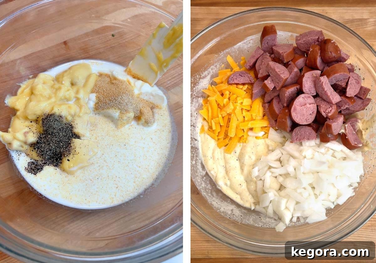 ingredients added to a glass bowl