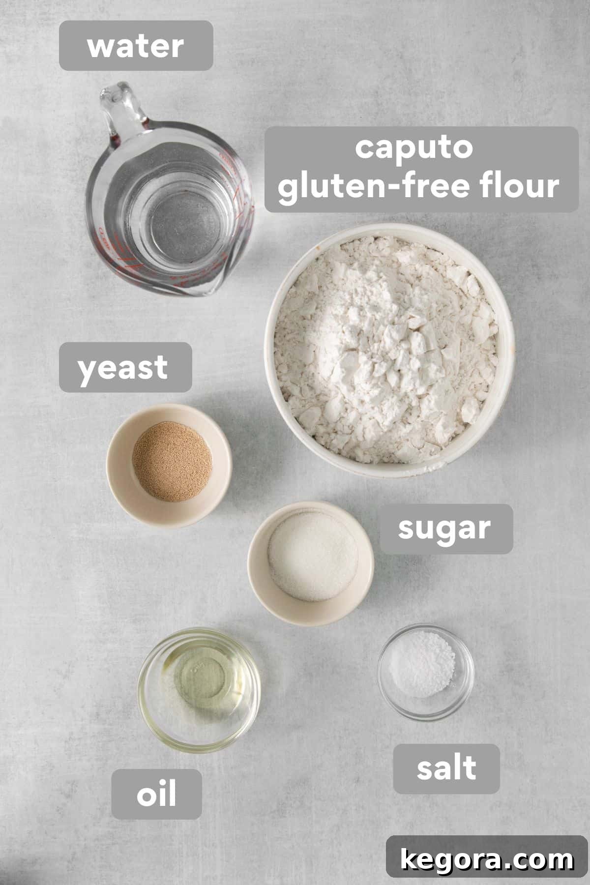 Sweet Cinnamon Gluten-Free Dippers 3 Gluten-free cinnamon breadstick ingredients on a countertop