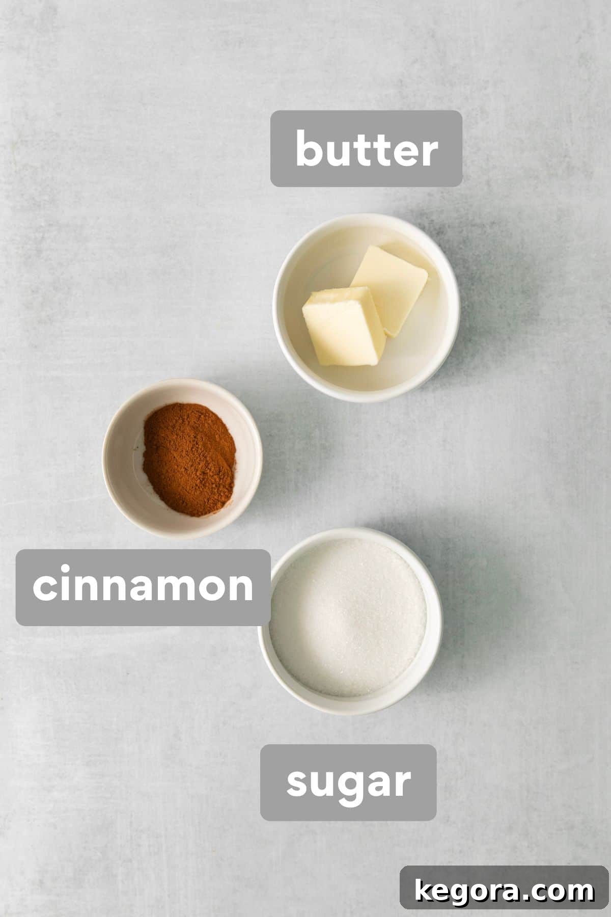 Sweet Cinnamon Gluten-Free Dippers 4 Gluten-free cinnamon stick topping ingredients on a countertop