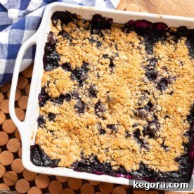 Easy Blueberry Crisp in baking dish