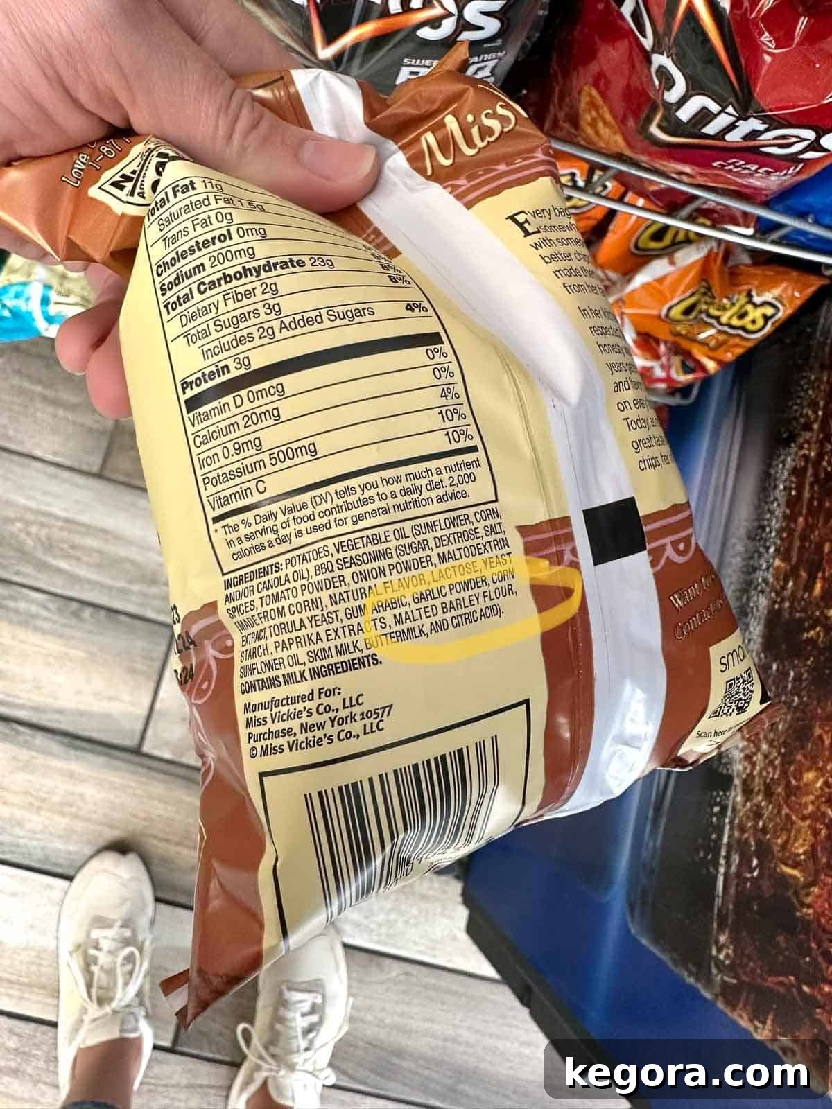 chips label with malted barley flour circled indicating not gluten-free