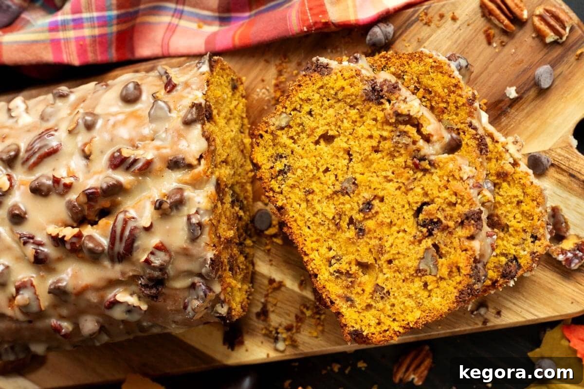 Autumn Maple Chocolate Chip Pumpkin Loaf 3 Maple Chocolate Chip Pumpkin Bread Sliced