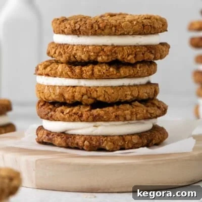 A stack of oatmeal cream pies on a platter