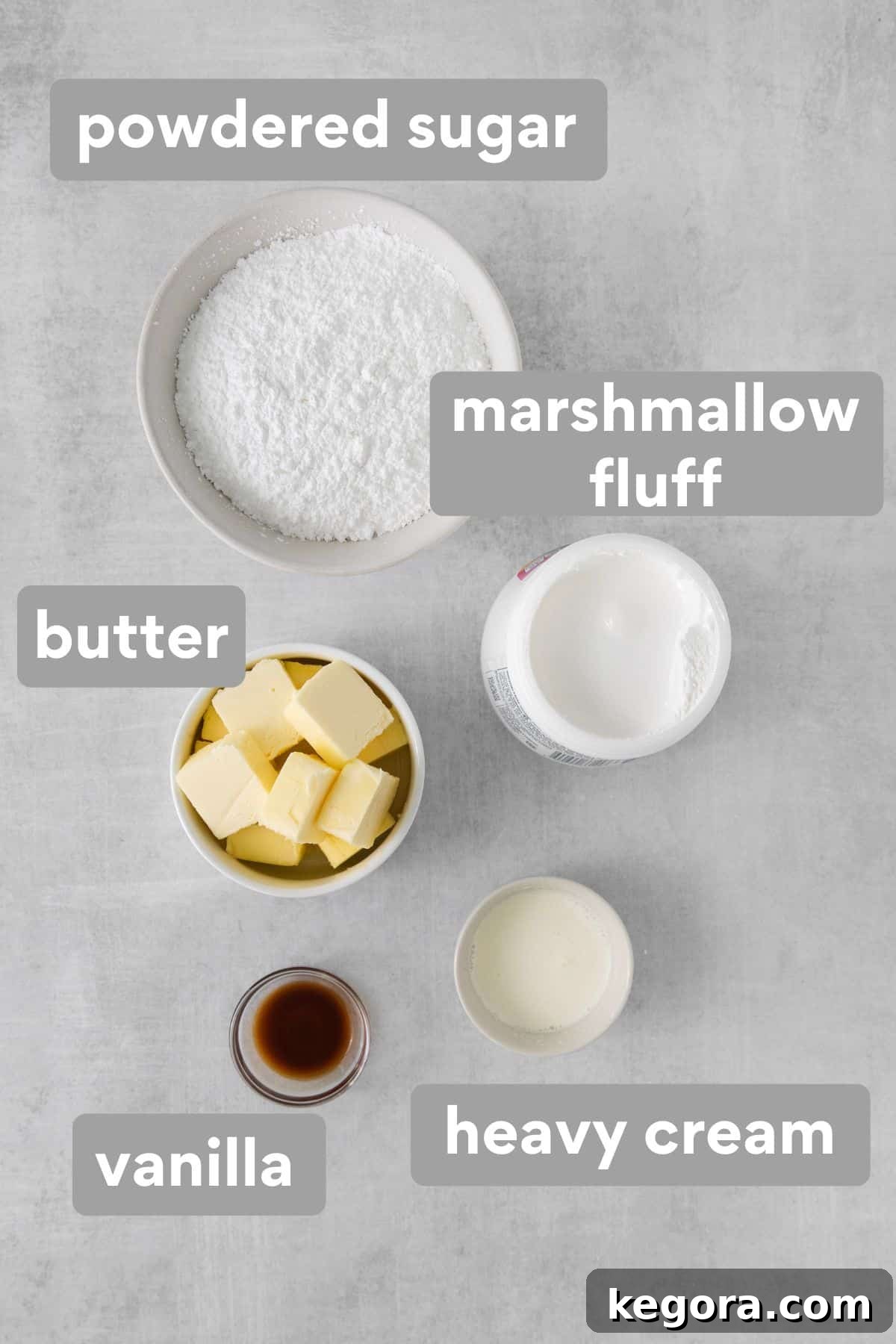 Oatmeal cream pie filling ingredients on a counter top