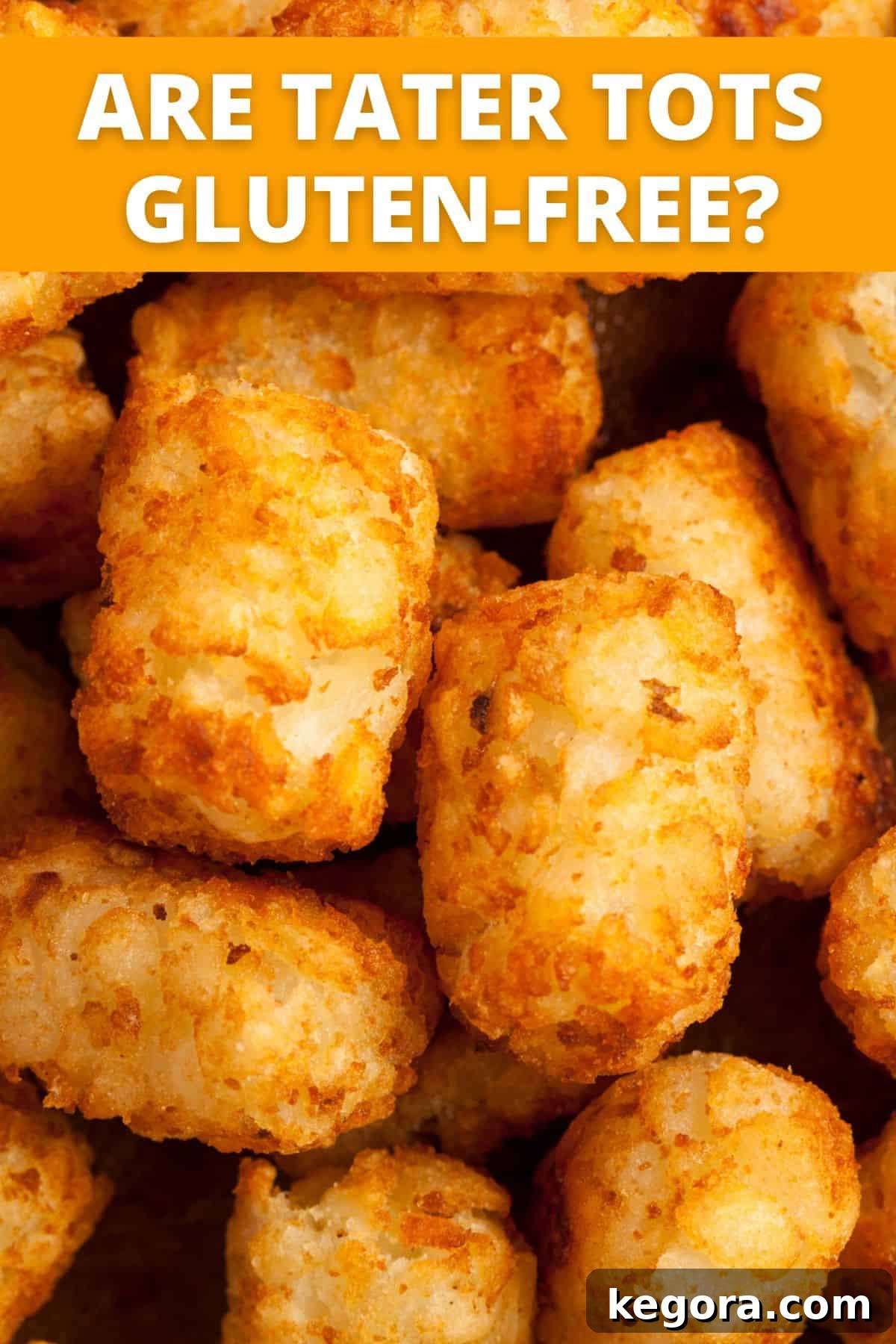 close up image of baked tater tots with text overlay saying "are tater tots gluten-free?"