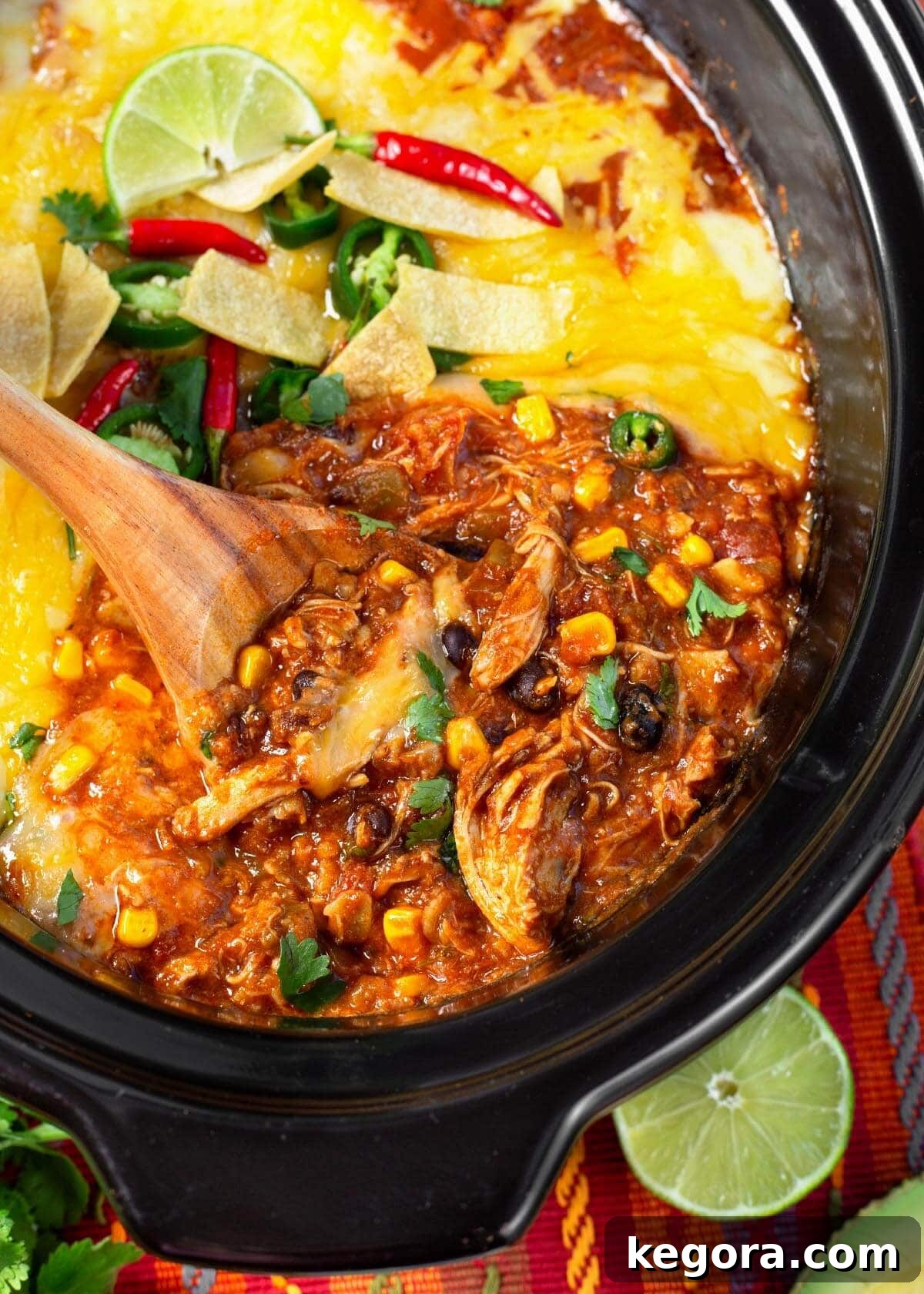 Slow Cooker Cheesy Chicken Enchilada Bake 2 Crockpot Chicken Enchilada Casserole ready to serve