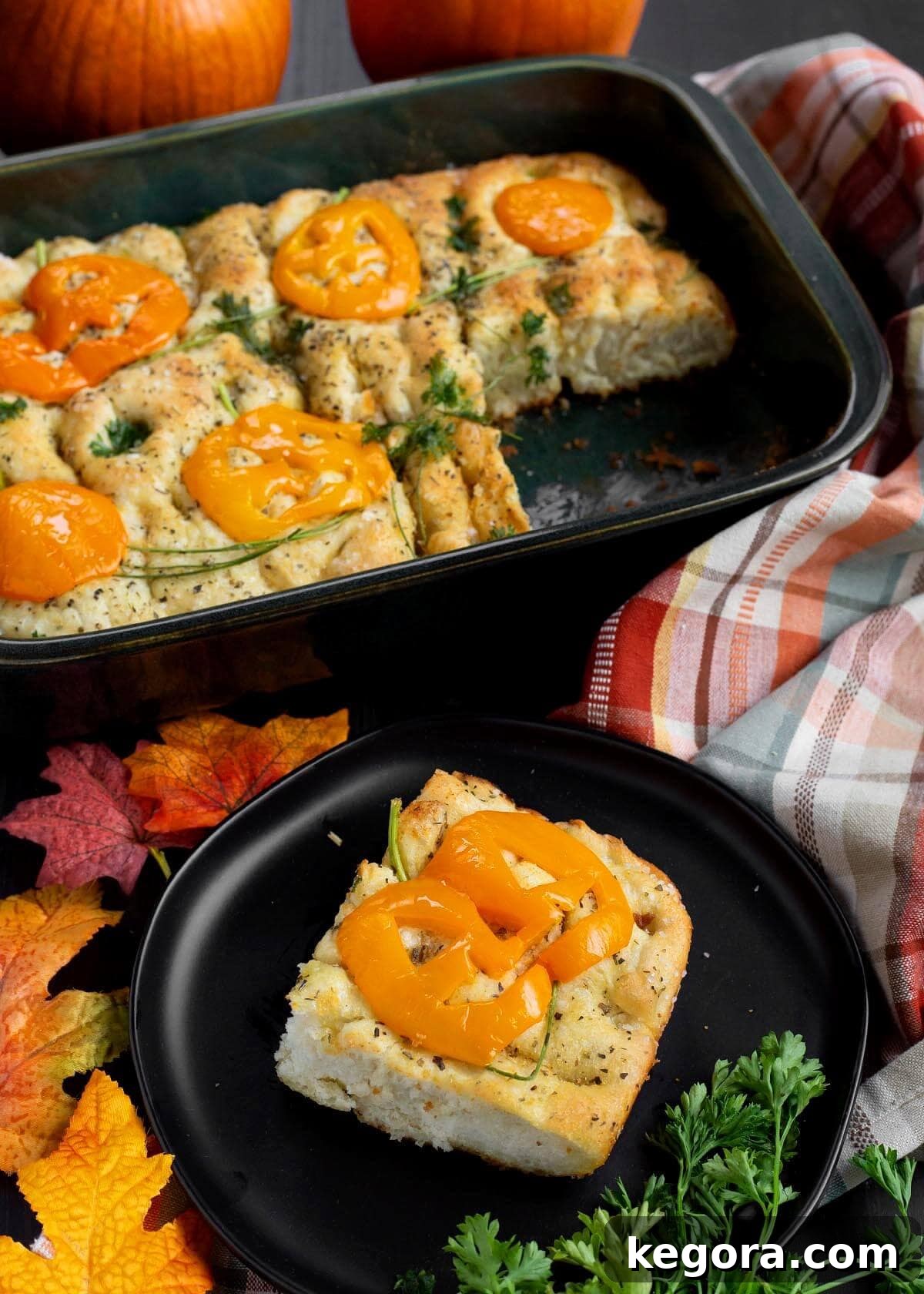 Halloween Focaccia Bread, a delicious and easy party appetizer